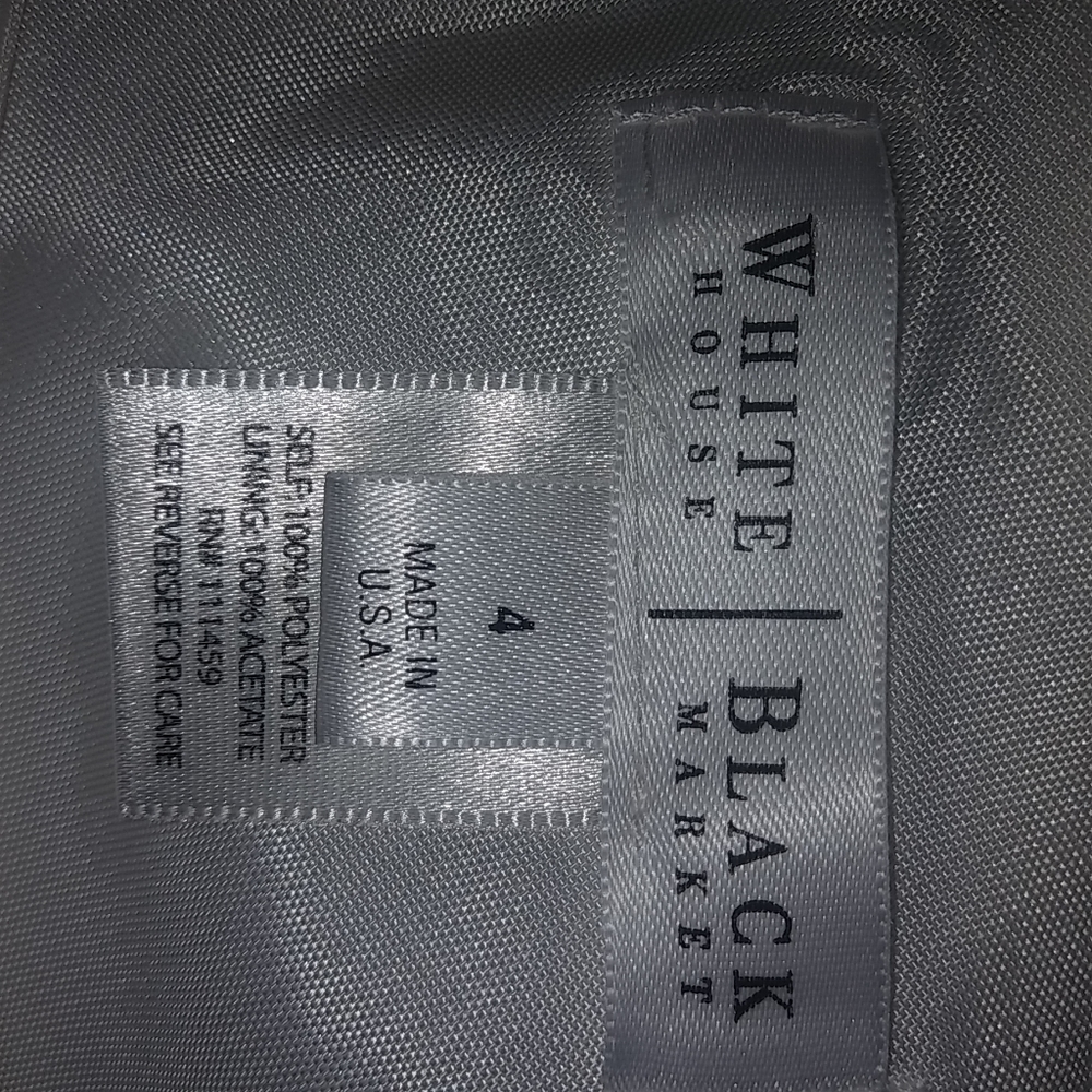 WHBM 4 White Satin Black Beaded Skirt - Picture 3 of 5
